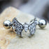 316L Stainless Steel Fancy Jeweled Butterfly Cartilage Cuff Earring-0