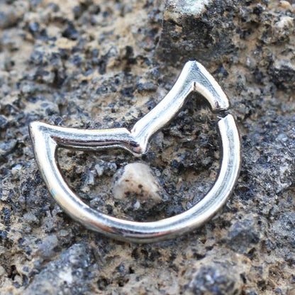 316L Stainless Steel Annealed Dolphin Tale Ring-1