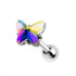 316L Stainless Steel Aurora Borealis Butterfly Cartilage Earring-0