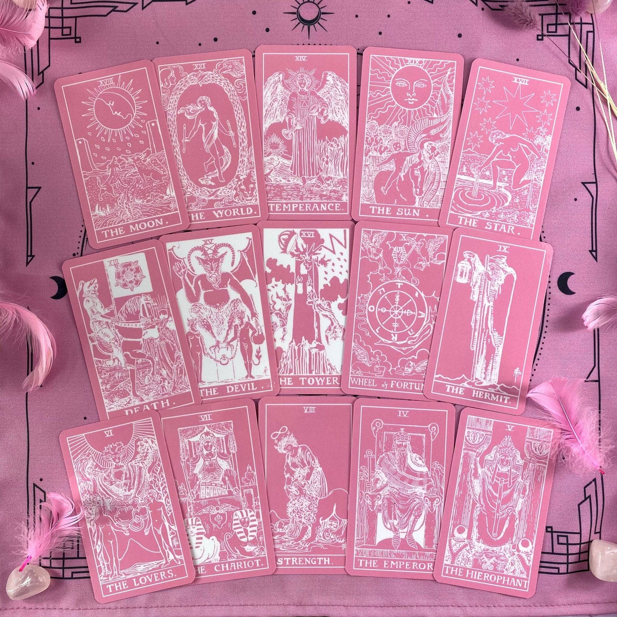 The Rider Waite | Pink &amp; White | Tarot Deck Set