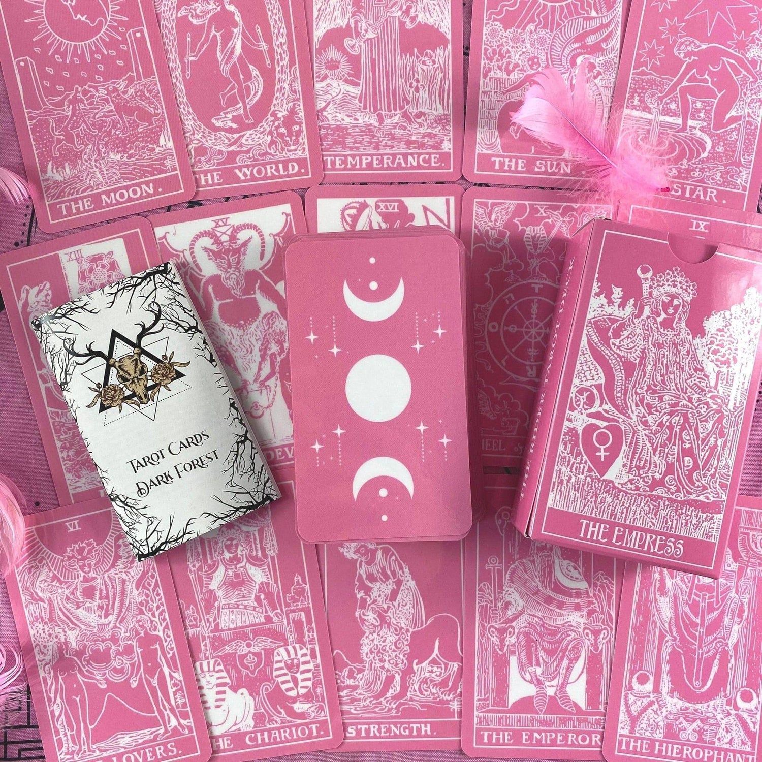 The Rider Waite | Pink &amp; White | Tarot Deck Set