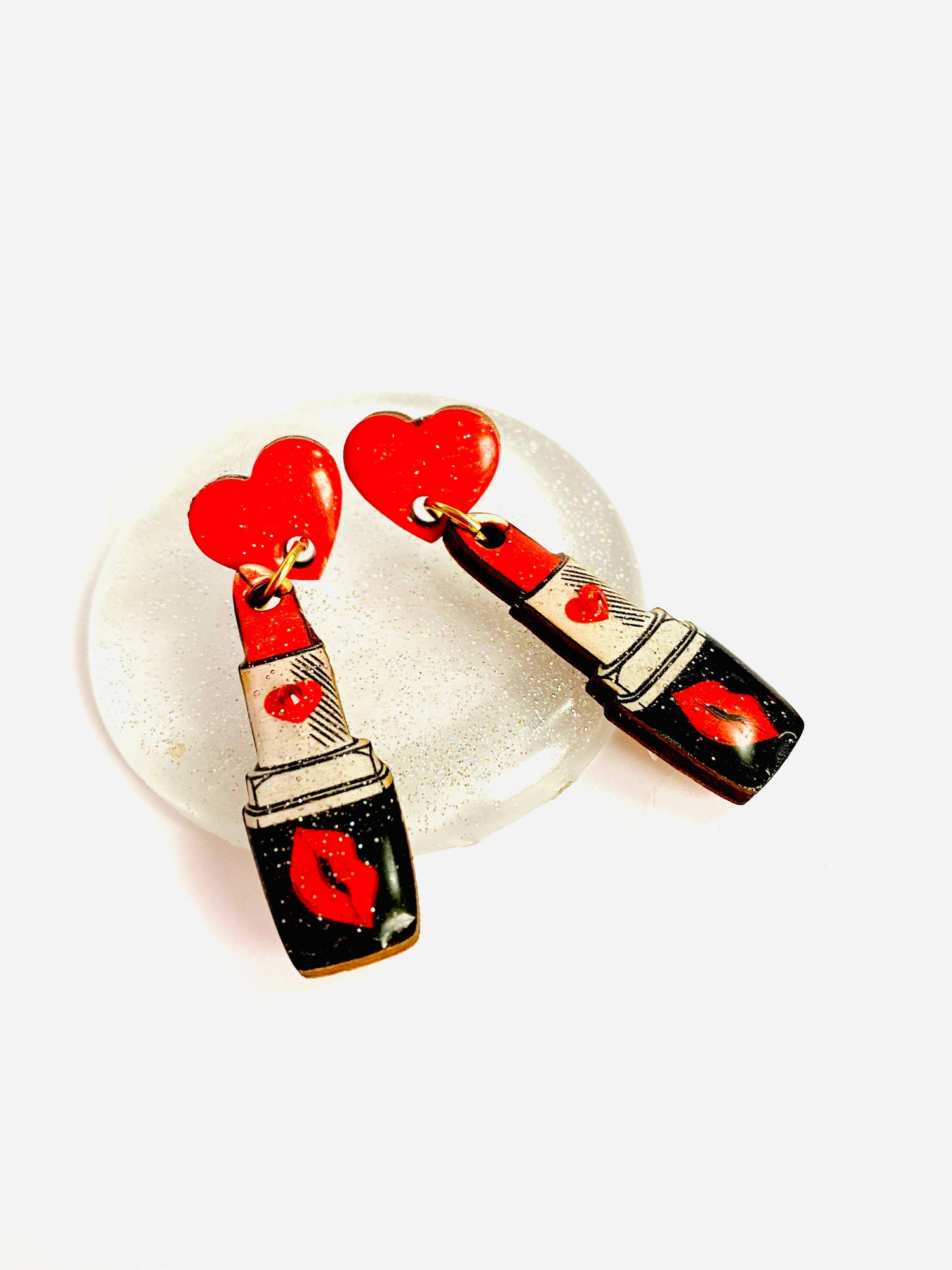 Valentine Lipstick Earrings by Rosie Rose Parker-4