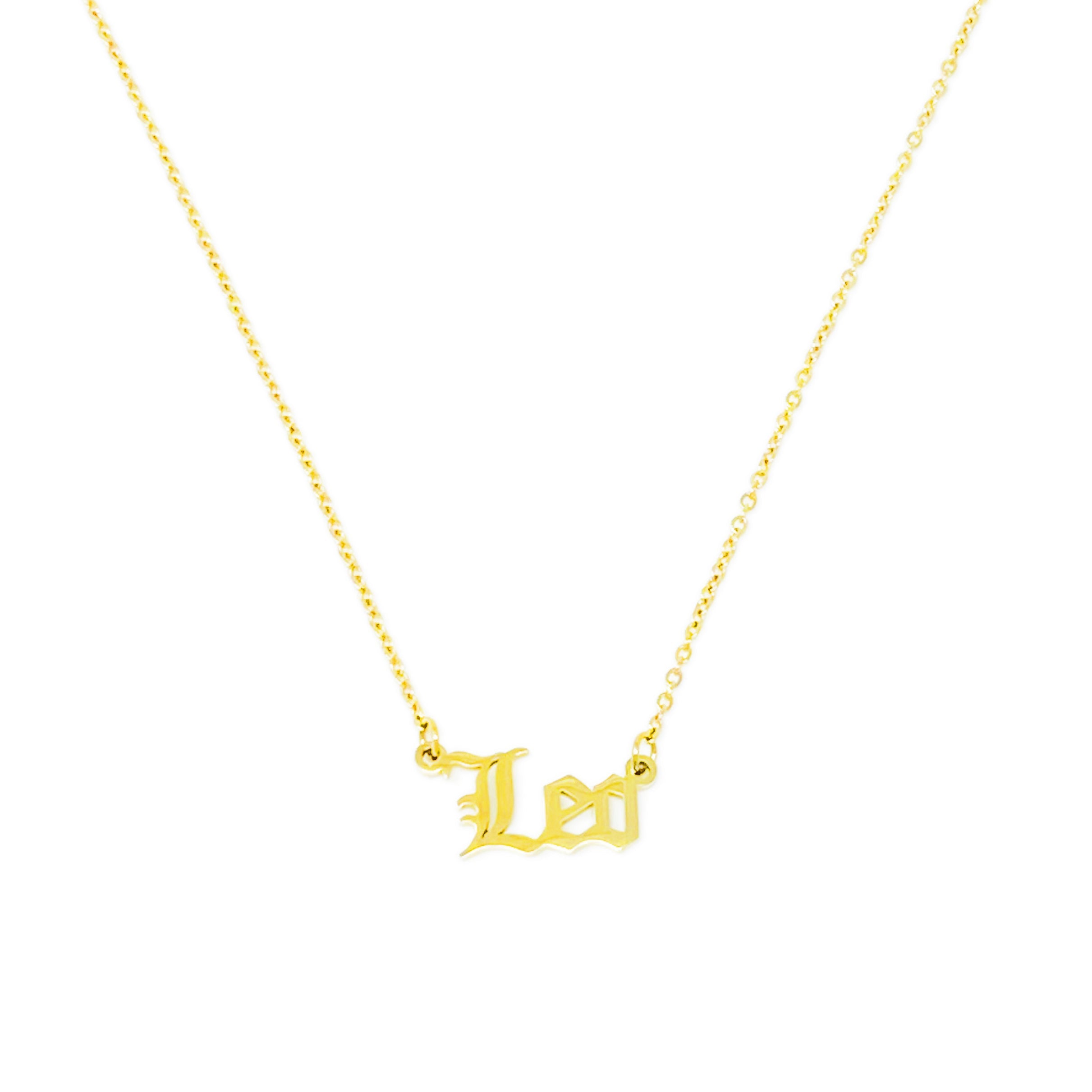 Old English Zodiac Necklace | Gold-Plated Stainless Steel