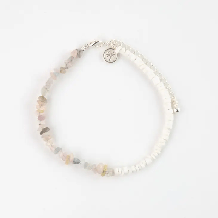 Santai Natural Stone Anklet Ankle Bracelet - Pink-2