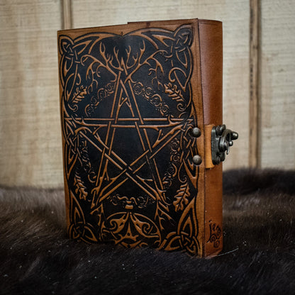 &quot;Earth Pentacle&quot; Leather Journal-0