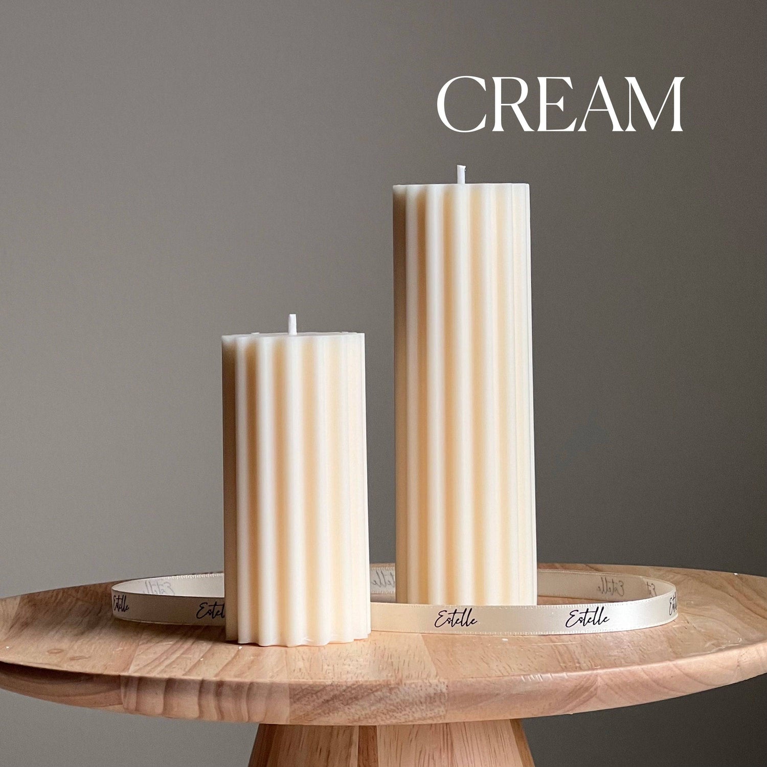 Ribbed Pillar Candle