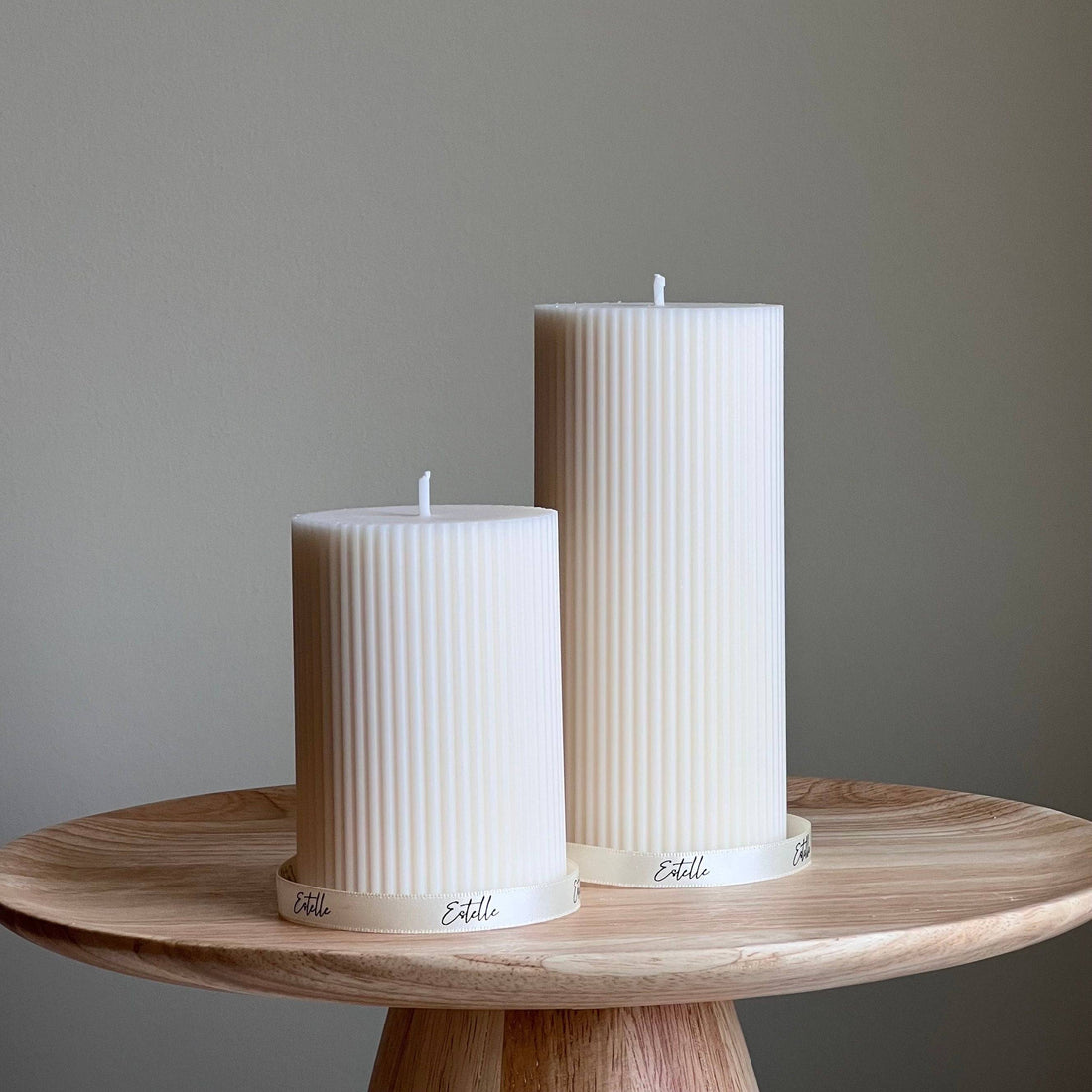 Ribbed Pillar Candle