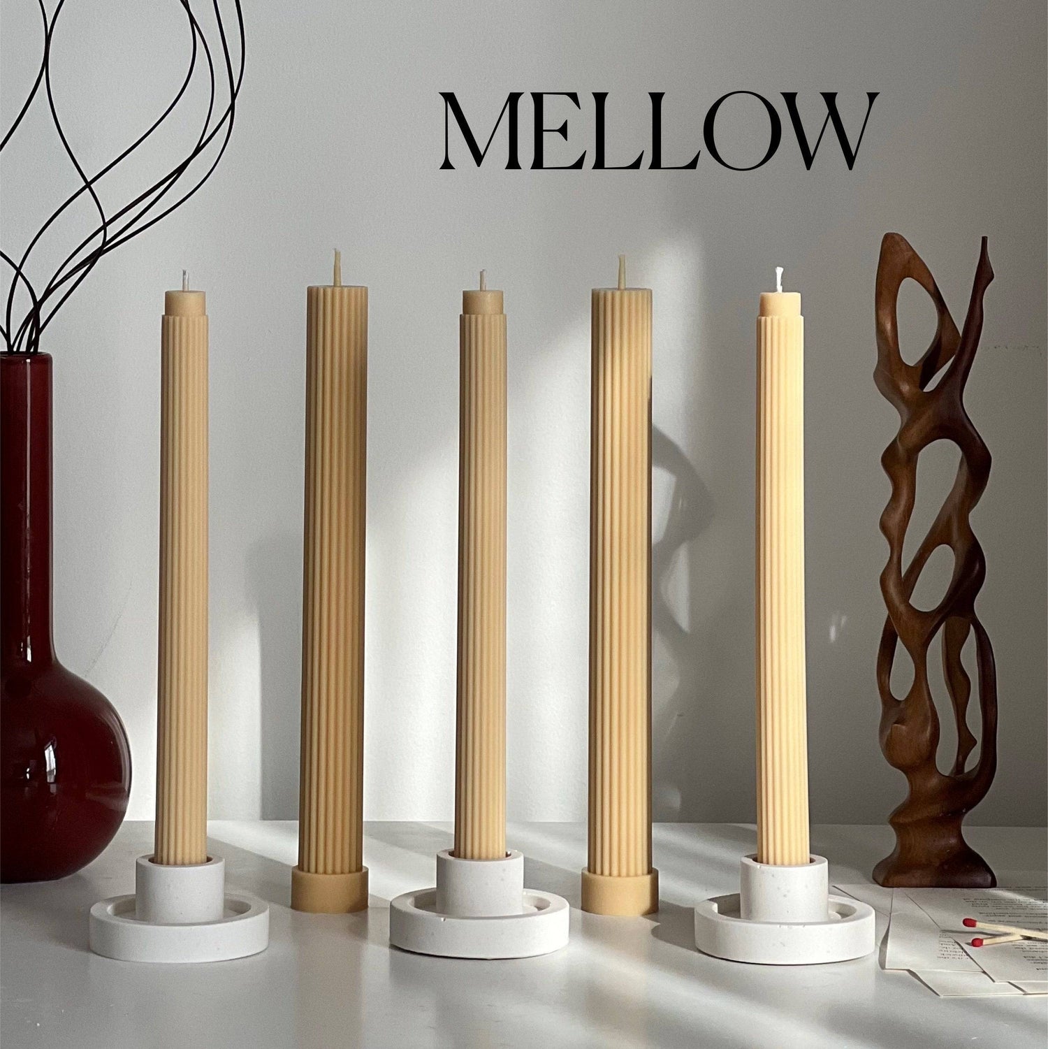 Bulk Ribbed Taper Candles