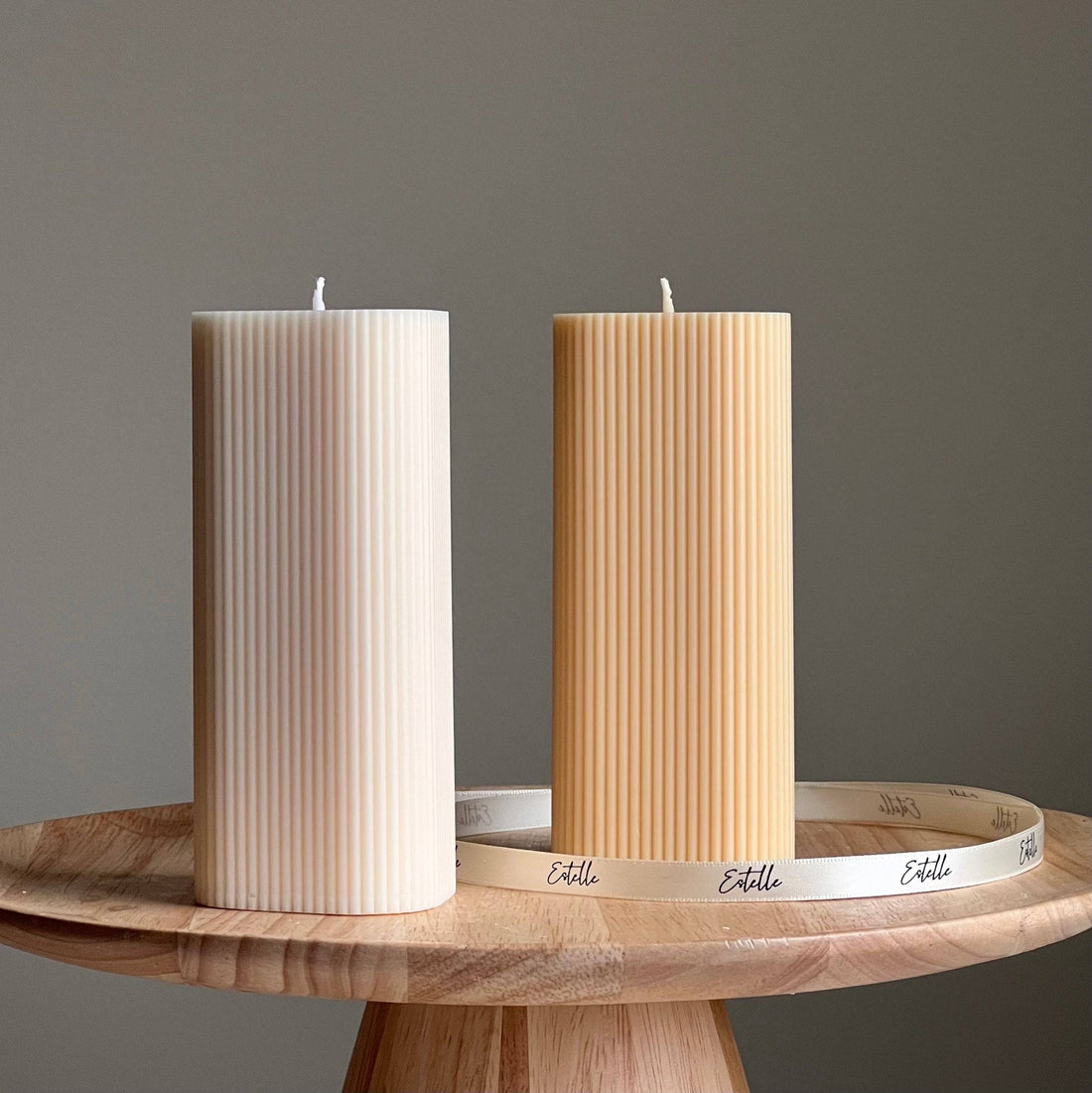 Ribbed Pillar Candle