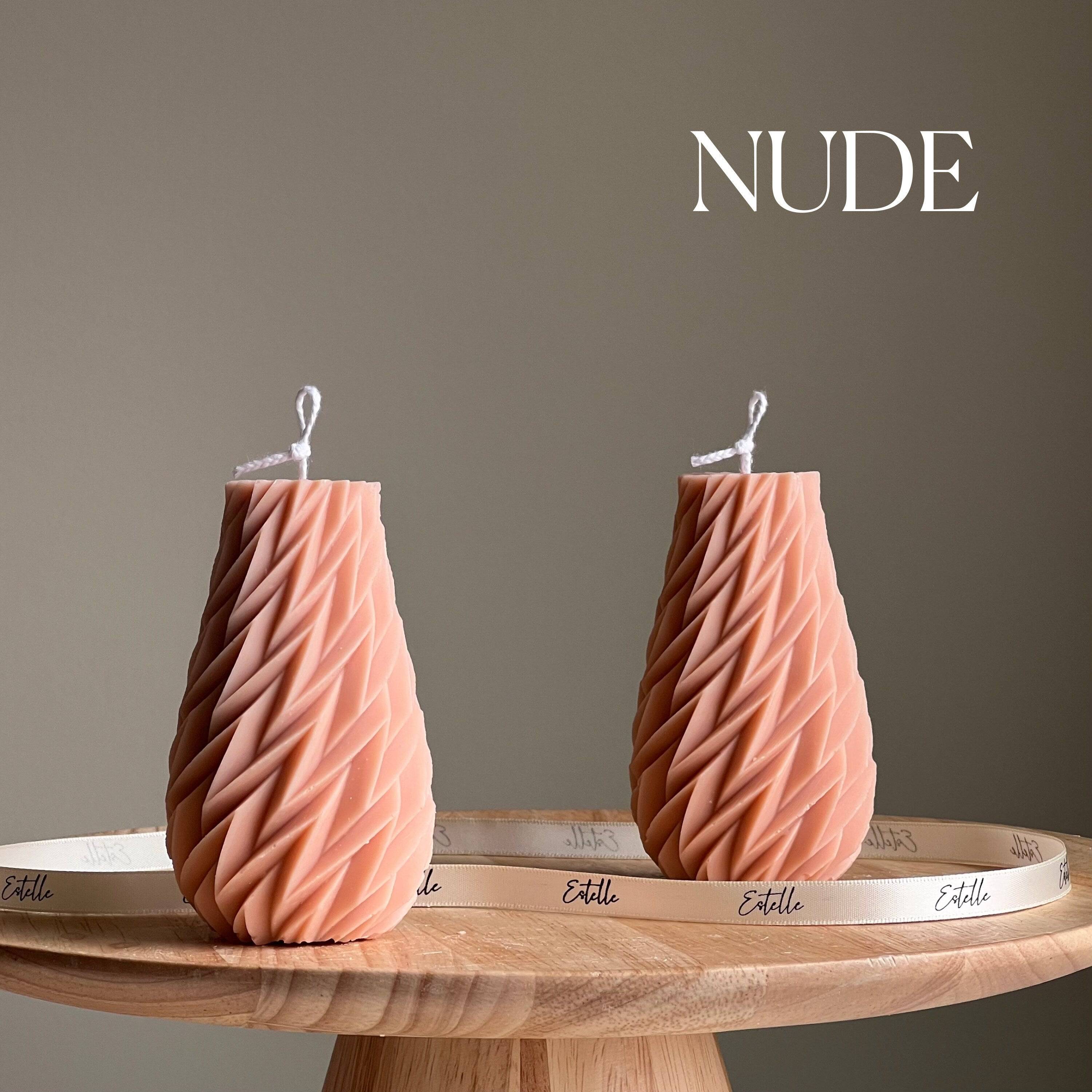 Geometric Wavy Pillar Candle