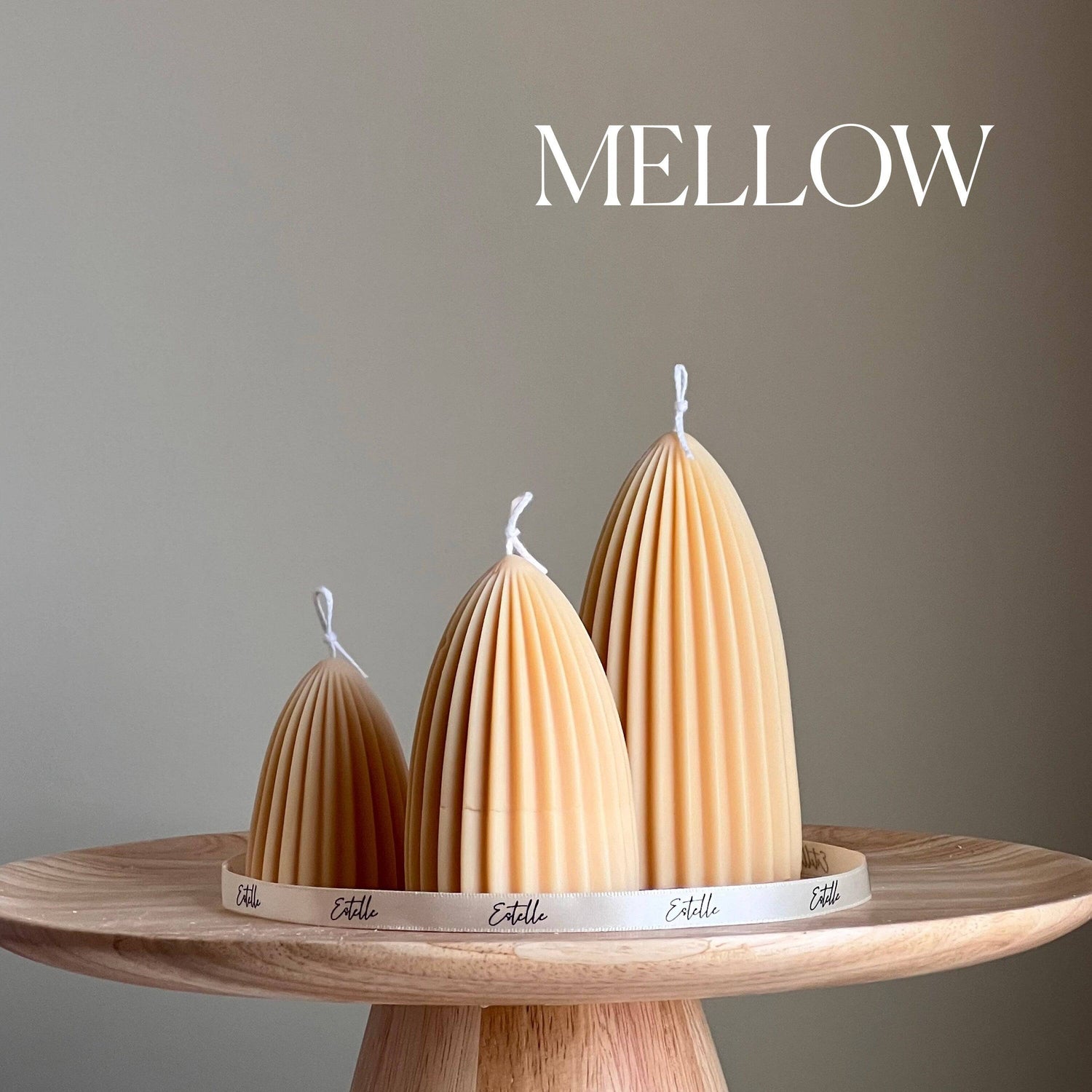 Ribbed Conical Candle Set