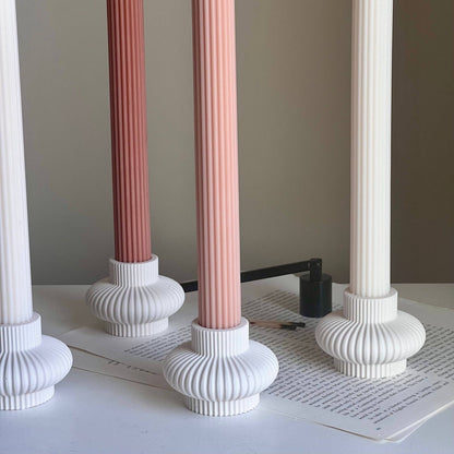 Ribbed Minimal Candlestick Holder