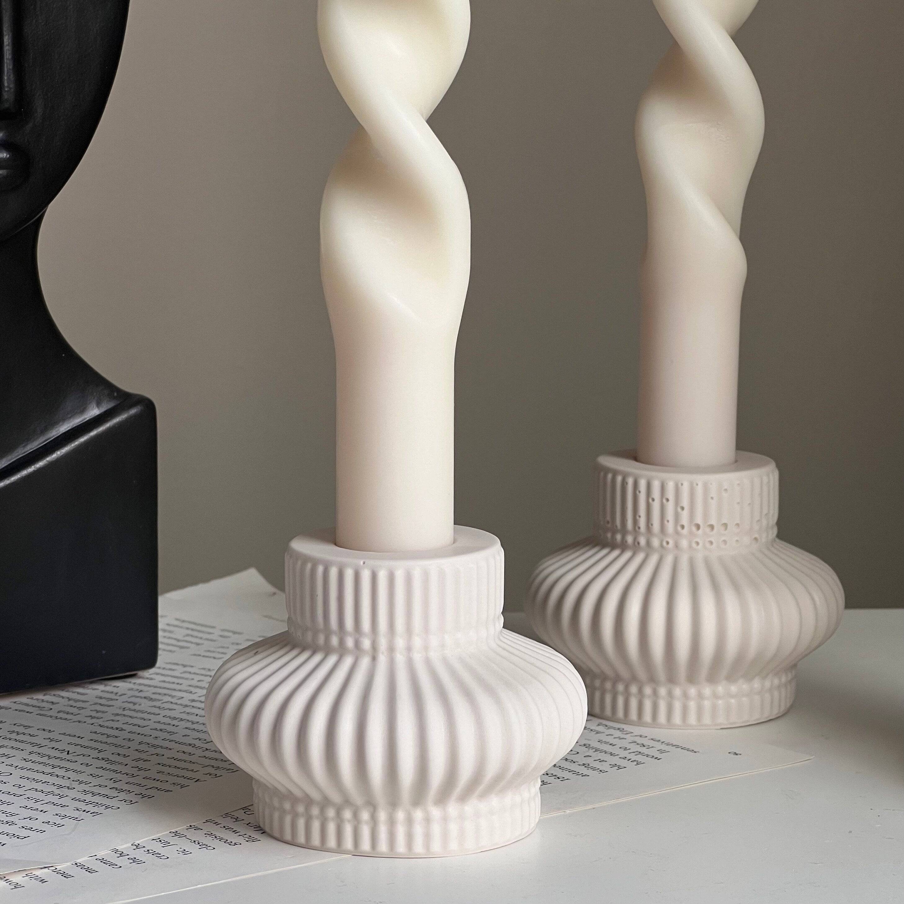 Ribbed Minimal Candlestick Holder