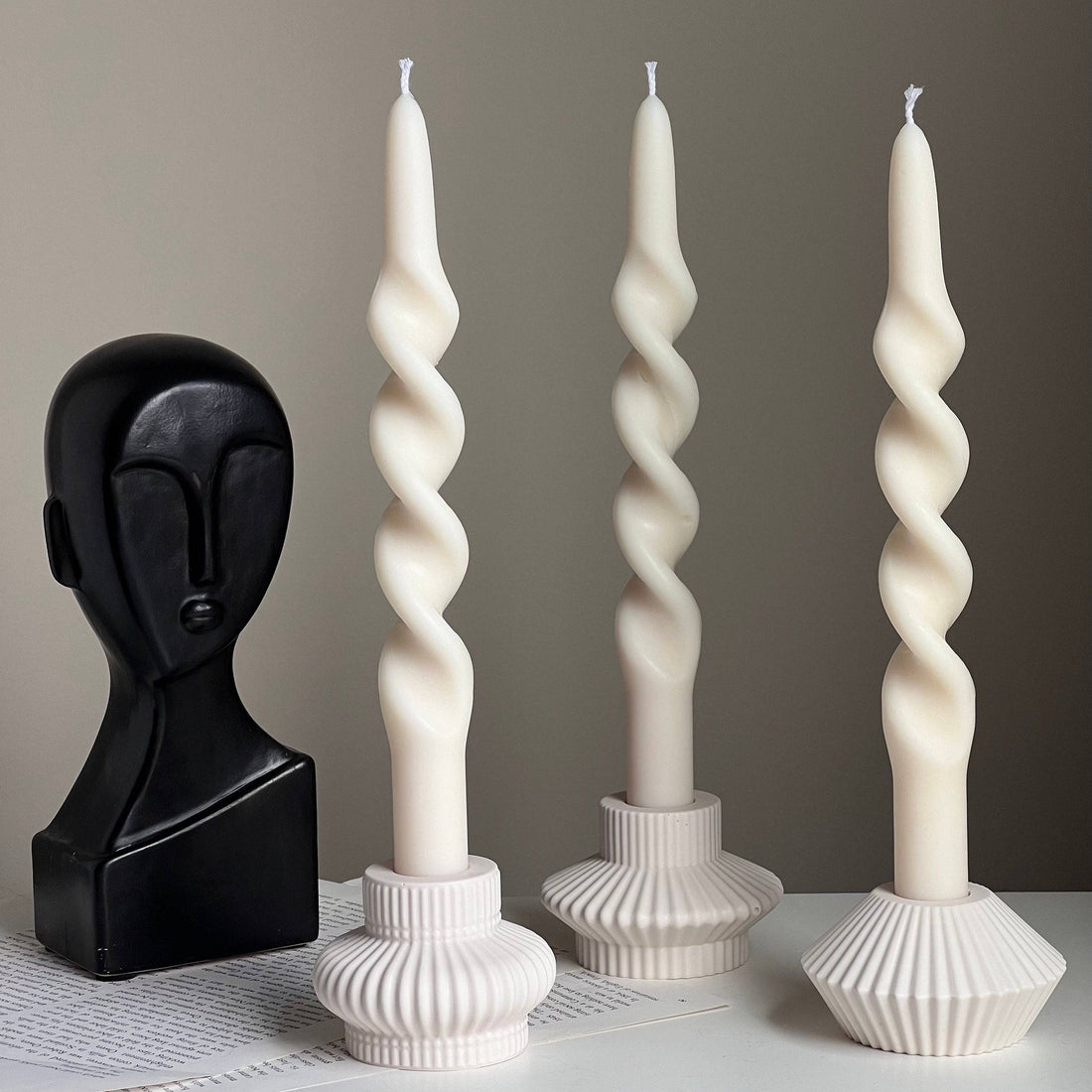 Ribbed Minimal Candlestick Holder