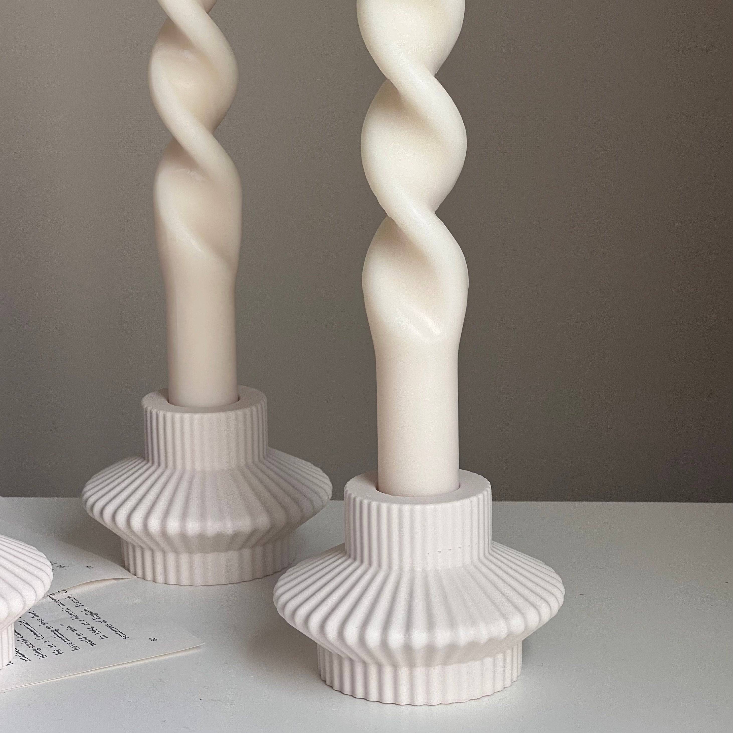 Ribbed Minimal Candlestick Holder