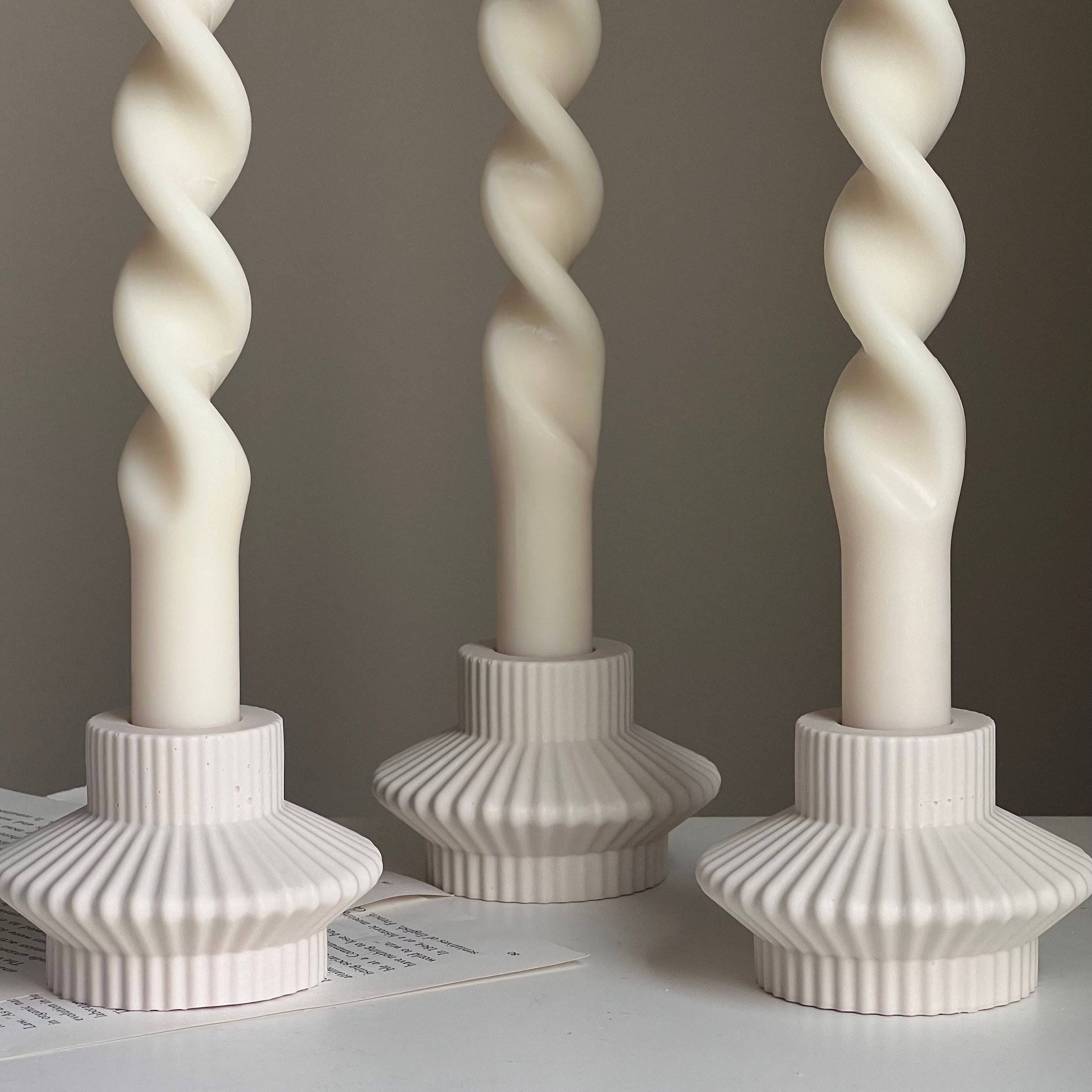 Ribbed Minimal Candlestick Holder