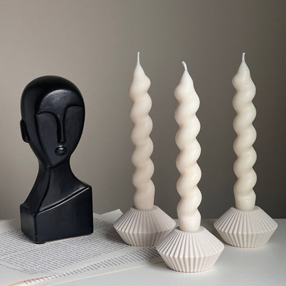 Ribbed Minimal Candlestick Holder