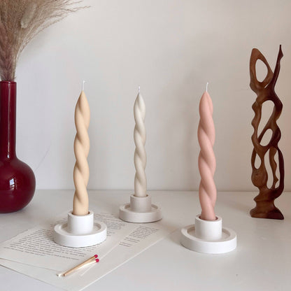 Short Twisted Taper Candle