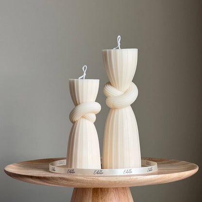 Knot Tall Pillar Candle Set