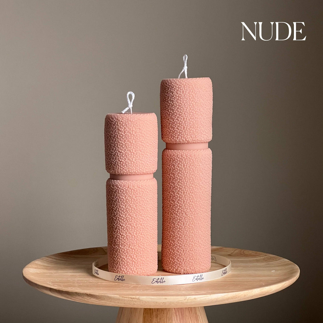 Roman Fluffy Tall Pillar Candle Set