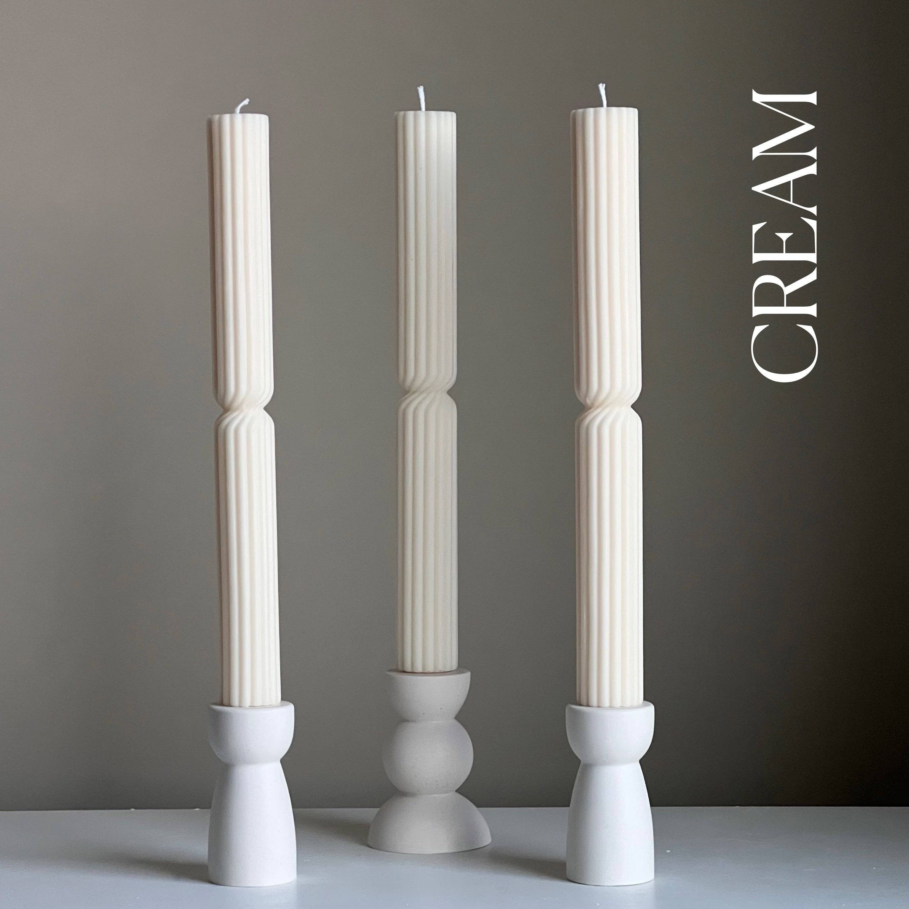 Tall Ribbed Twisted Taper Candle