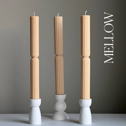 Tall Ribbed Twisted Taper Candle