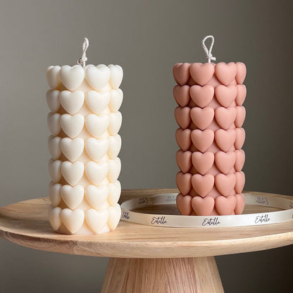 Heart Pillar Candle