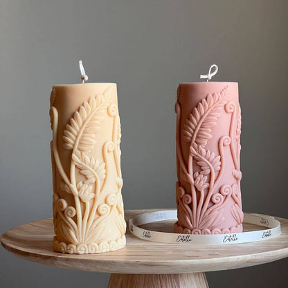 Large Fern Pillar Candle