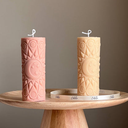 Moon Mandala Pillar Candle