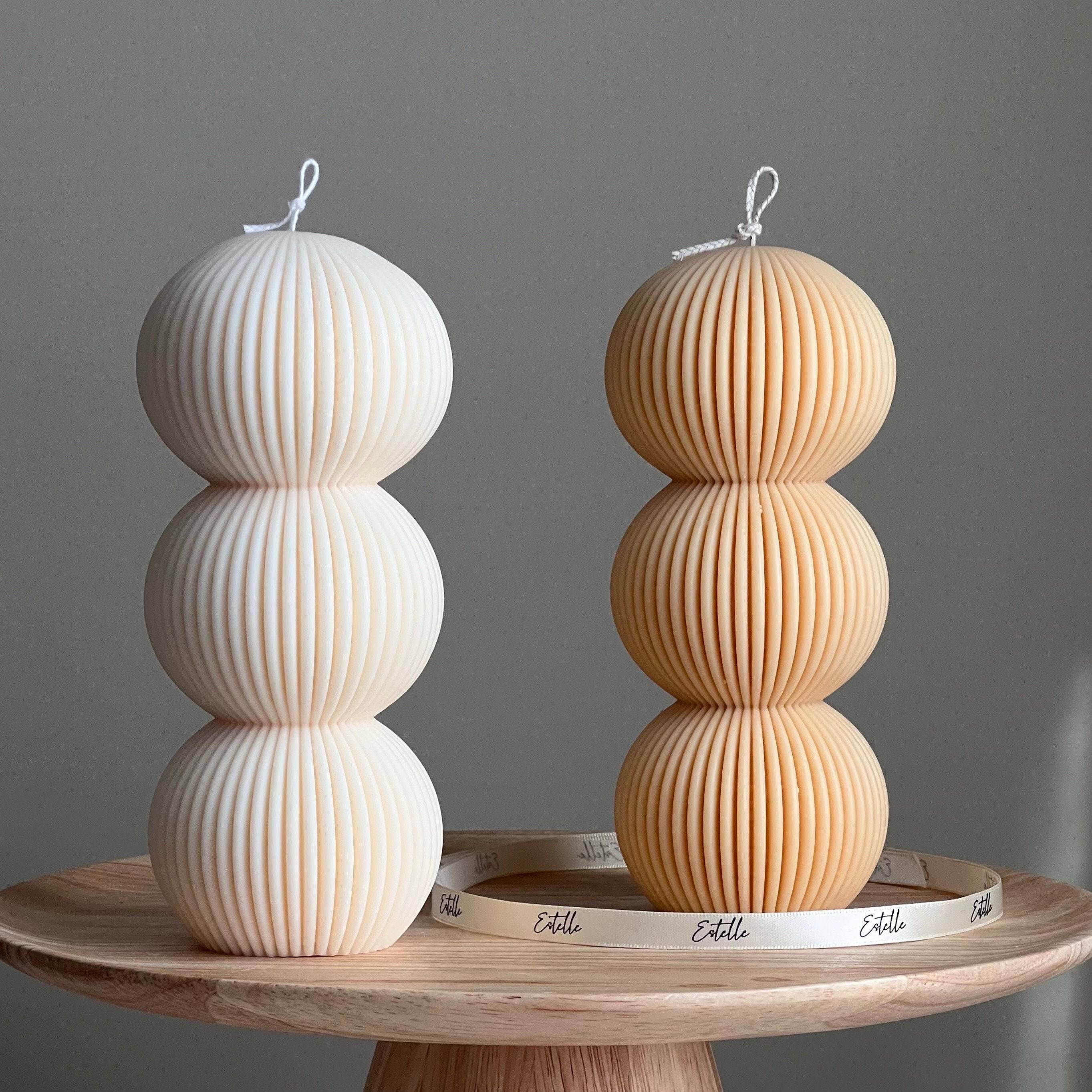 Ribbed Balls Pillar Candle