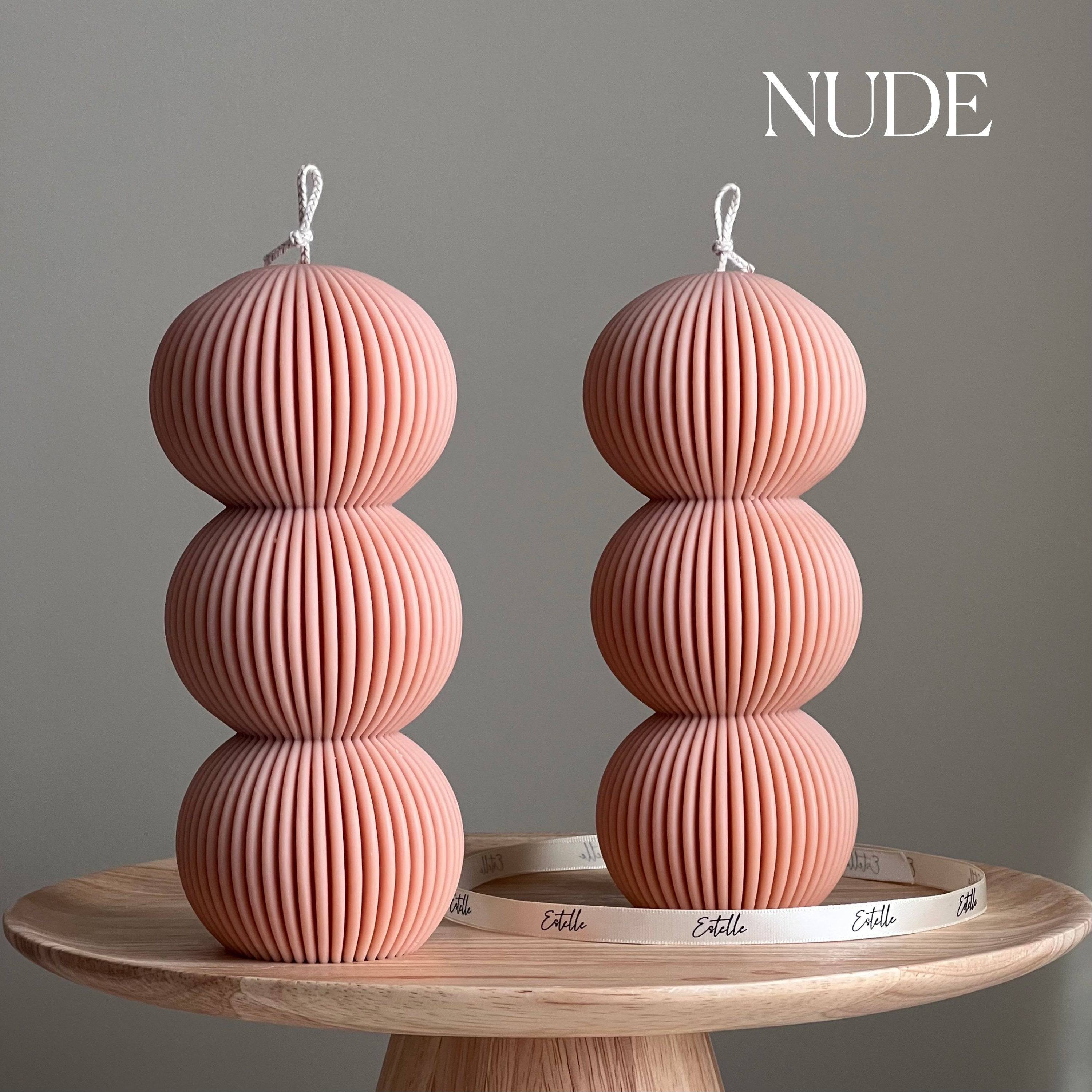 Ribbed Balls Pillar Candle