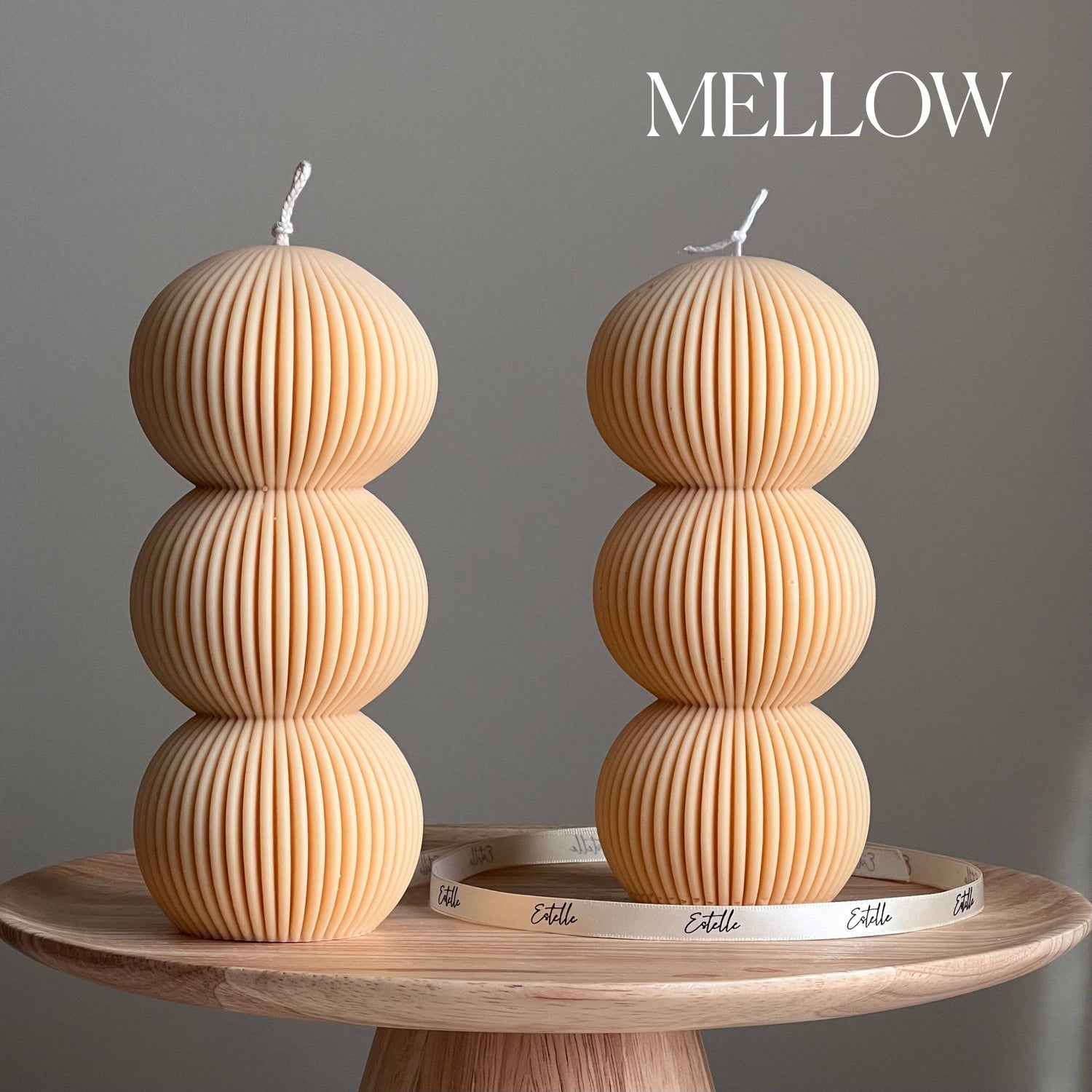 Ribbed Balls Pillar Candle