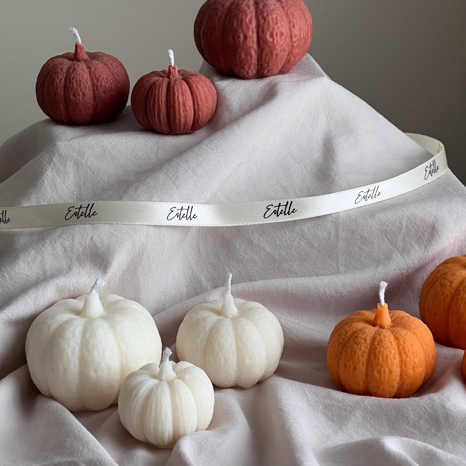 Cute Pumpkin Candle Set