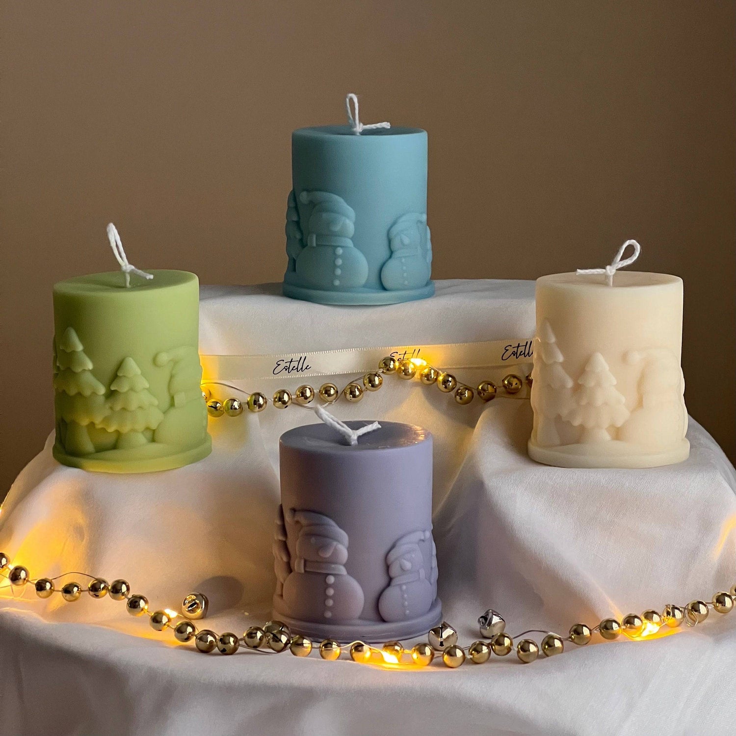 Snowman Pillar Candle