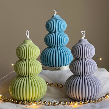 Wavy Ribbed Christmas Tree Candle