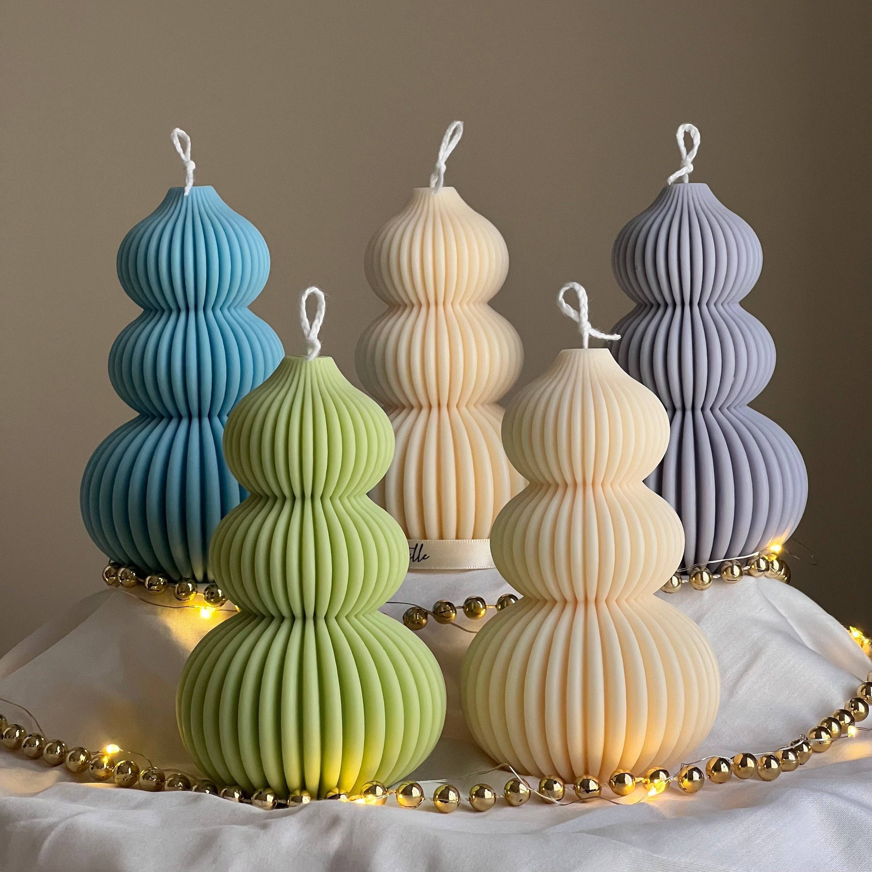 Wavy Ribbed Christmas Tree Candle