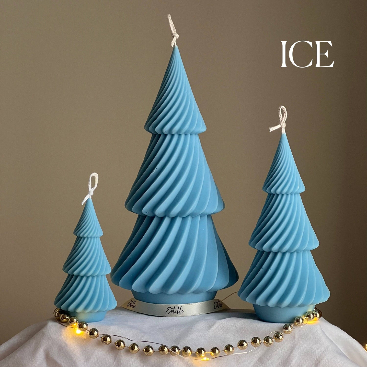 Swirl Ribbed Christmas Tree Candle