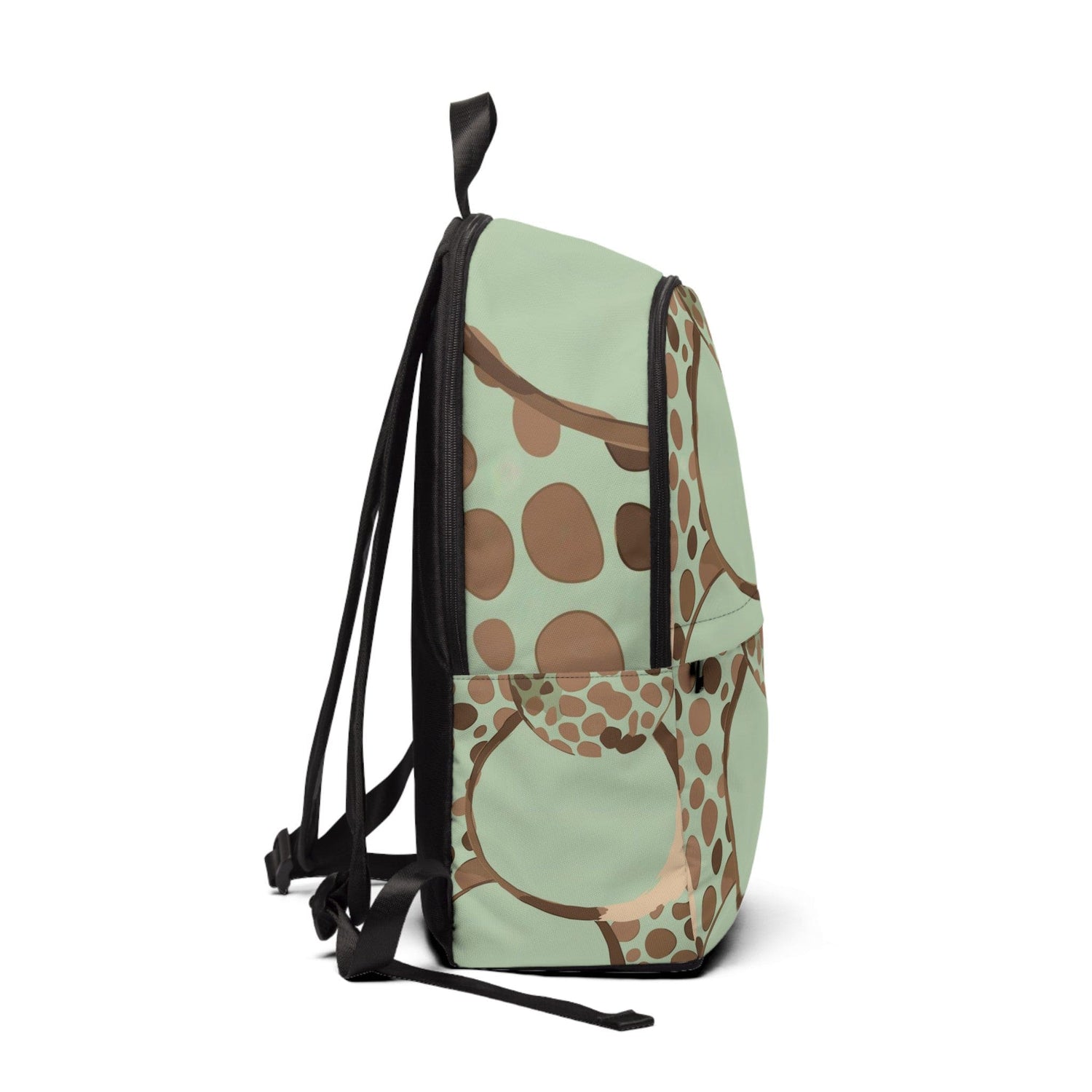 Fashion Backpack Waterproof Green Beige Spotted Print-1