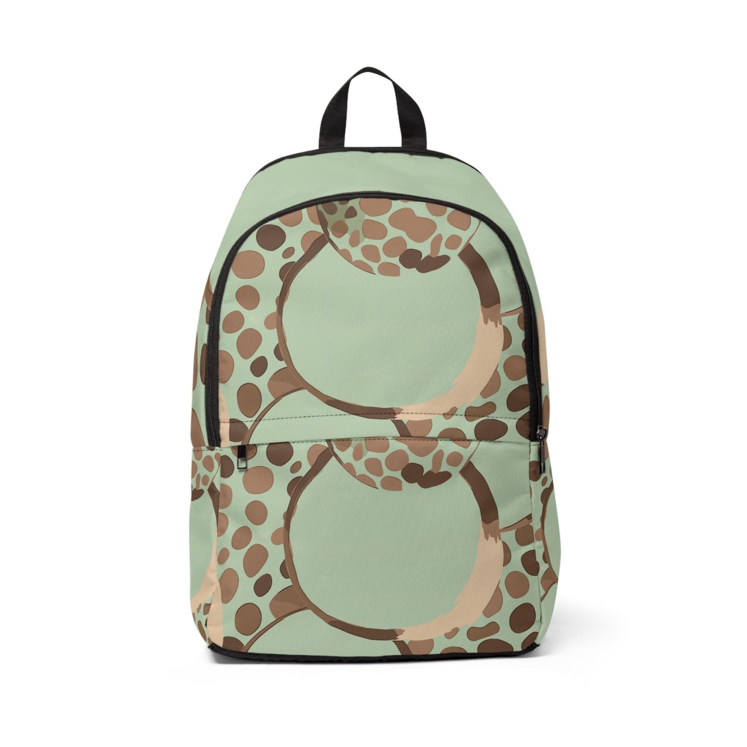 Fashion Backpack Waterproof Green Beige Spotted Print-0