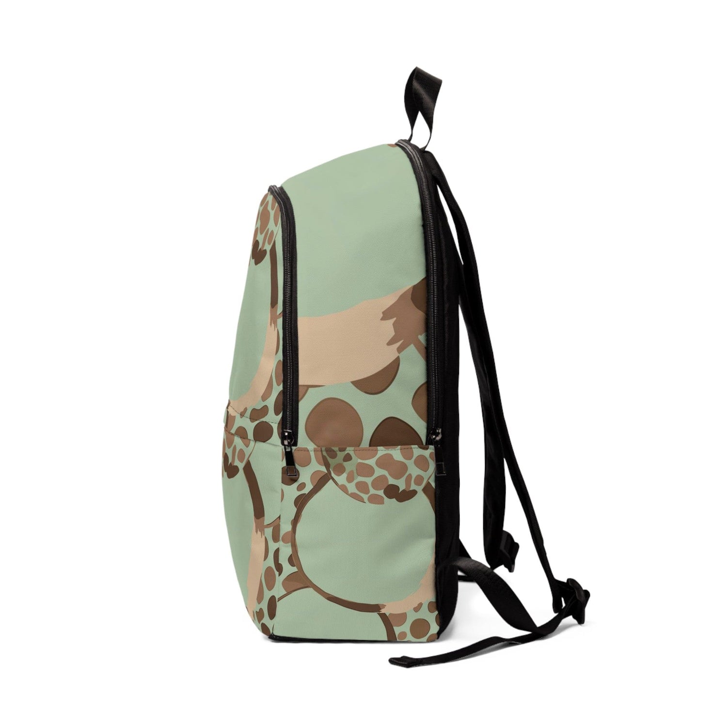 Fashion Backpack Waterproof Green Beige Spotted Print-2