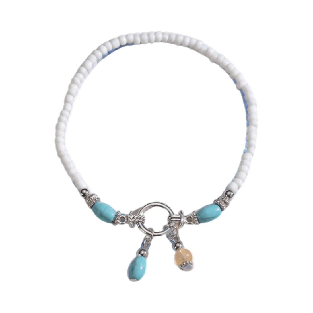 Bohemian Turquoise Beachy Anklet | Beaded Stretch Ankle Bracelet