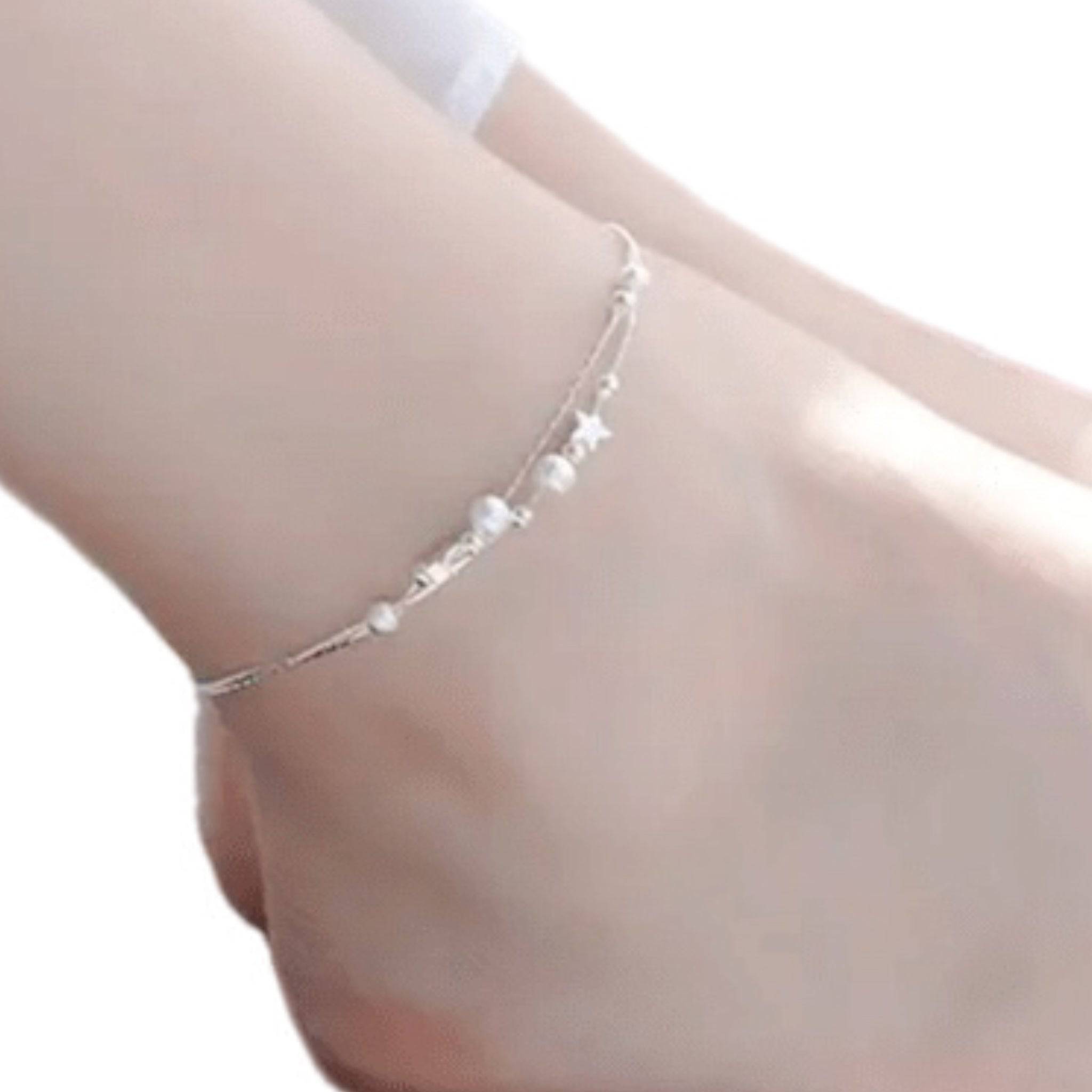 Cute Star Charm Anklet | Sterling Silver Ankle Bracelet