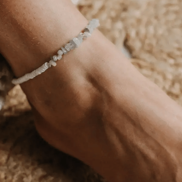 Rose Quartz Santai Anklet | Handmade in Bali | Natural Stone Ankle Bracelet