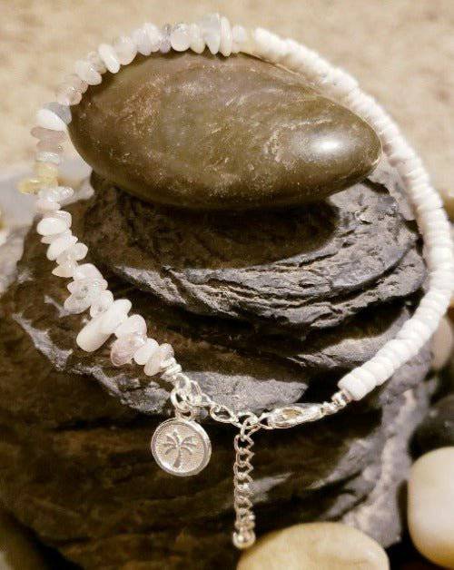 Rose Quartz Santai Anklet | Handmade in Bali | Natural Stone Ankle Bracelet