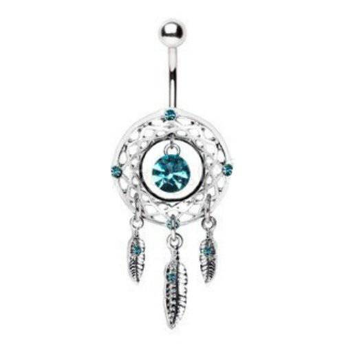 316L Stainless Steel Native Dream Catcher Navel Ring