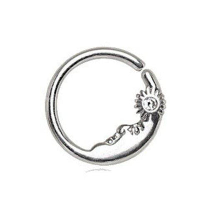 316L Stainless Steel Sun &amp; Moon Seamless Rings / Cartilage Earrings