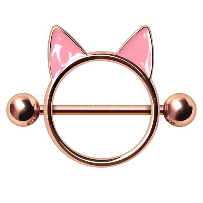 Rose Gold Plated Pink Cat Nipple Shield