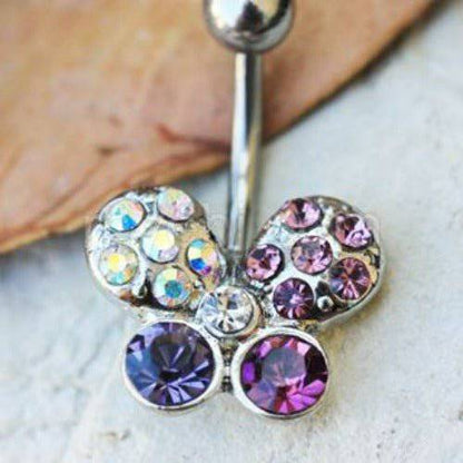 316L Stainless Steel Art of Brilliance Butterfly Gleam Navel Ring