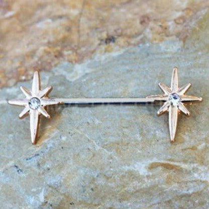 Rose Gold Northern Star Nipple Bar