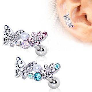 316L Stainless Steel Art of Brilliance Branched Butterfly Cartilage Earring